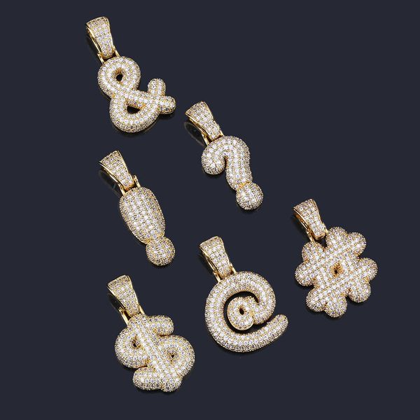 

wholesale- dollar keyboard symbol hip hop pendant micro-inlaid gold-plated chaotic couple necklace european and american personality, Silver