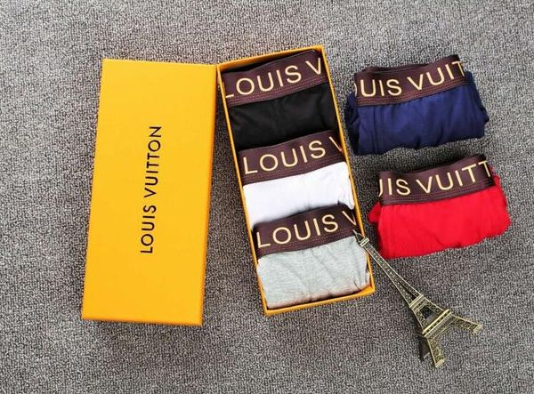 

new luxury men's underwear cotton underwear -2xl multi-color men's underwear fashion mixed ribbon box blouis b2vuitton, Black;white