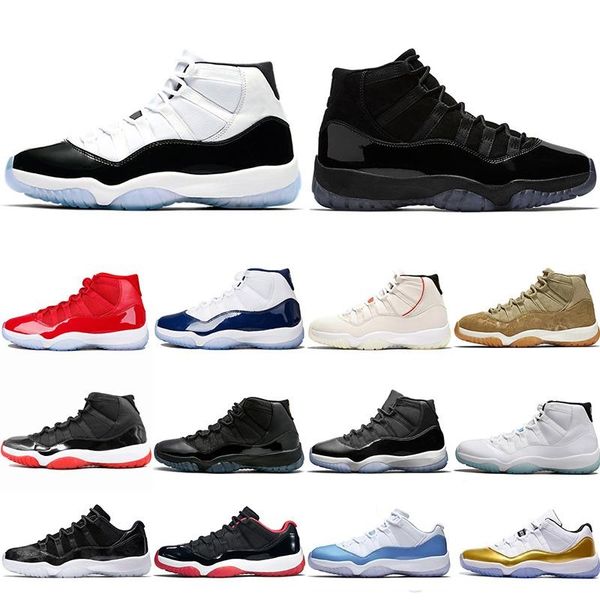 

with box 11 11s low high le legend blue black red grey men women basketball shoes 11s gray suede retro velvet j11 sneakers