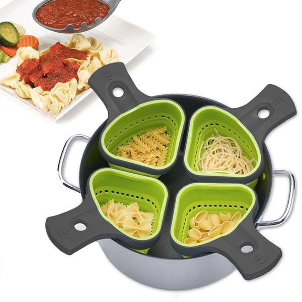 

foldable silicone colander strainers kitchen strainer spaghetti net cooker basket colander kitchen baking tools other kitchen tools