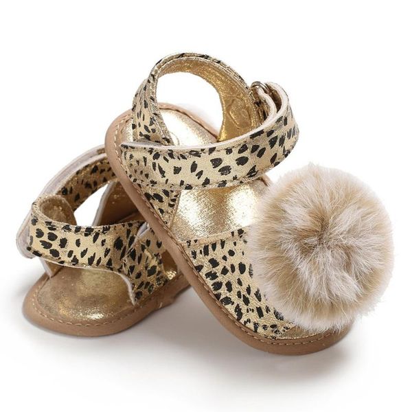 

детская обувь летние девушки сандалии для девочек обувь для новорожденных леопардовый сандалии с pompon мягкой подошве принцессы, Black;red