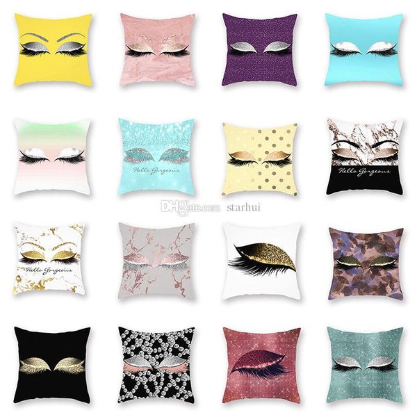 

multicolor big eyes pillowcase cushion cover glamour square pillow case cushion cover home office sofa car decoration dhl wx9-1244