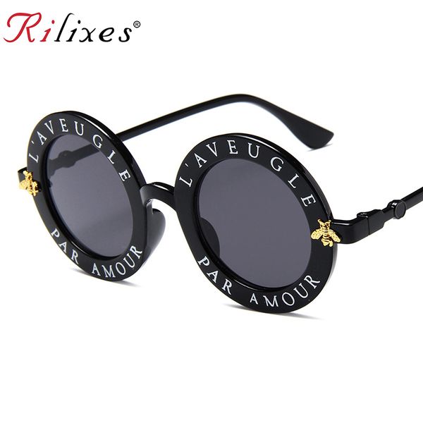 

rilixes retro round sunglasses women brand designer vintage gradient shades sun glasses uv400 oculos feminino lentes, White;black