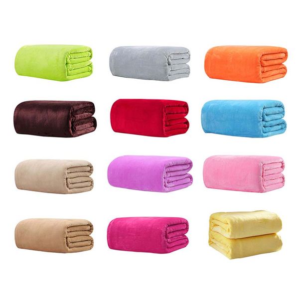 

didihou home textile blanket solid color super warm soft flannel blankets sofa/bed/ travel plaids bedspreads sheets tv blanket