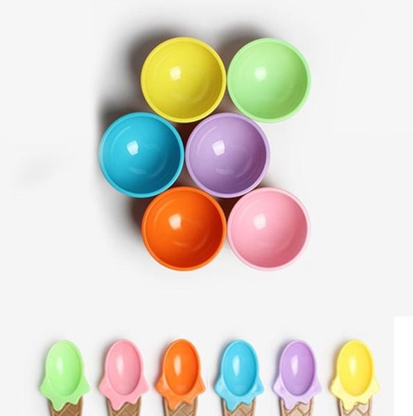

1pc дети ice cream чаши ice cream cup пары bowl подарки десерт высокое качество лот супер cute ice cream bowl с ложкой # 30