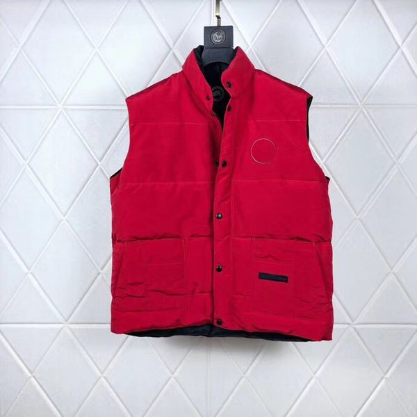 

canada boutique goose mens winter designer vest trend custom down gilet tide brand badge logo red wild sports couple warm vest, Black;white