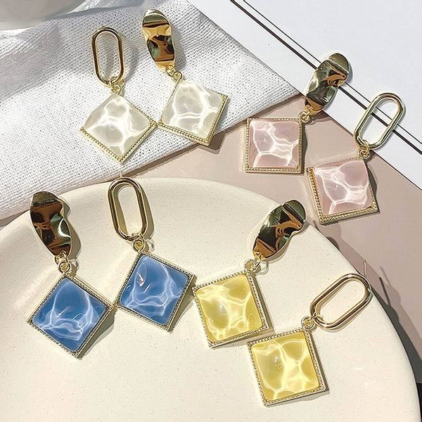

korean simple geometric earrings 2019 new women irregular statement long earrings trendy jewelry, Silver