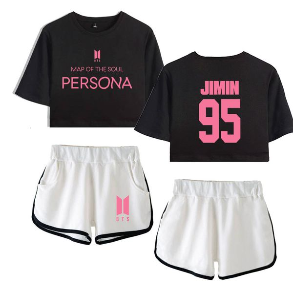 

bts map of the soul persona navel exposed short t shorts suit, Black;blue