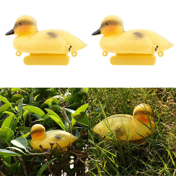 

2pack plastic baby duck floating decoy yellow ducks outdoor garden pond ornament