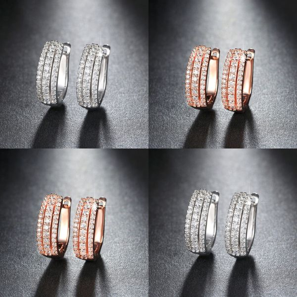 

three diamond earring earring woman ornaments temperament concise ear nail women earrings women hip hop stud earrings, Silver