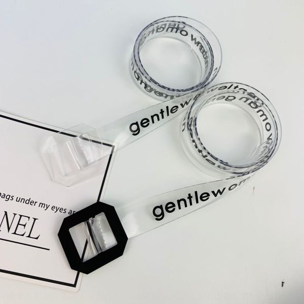 

letter transparent letter waistband transparent ins fashion bel women's ins fashion women's all-match perforated pvc belt belt bel, Black;brown