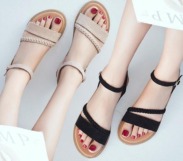 

2019 новые летние женские студенческие плоские сандалии из матовой кожи большого р