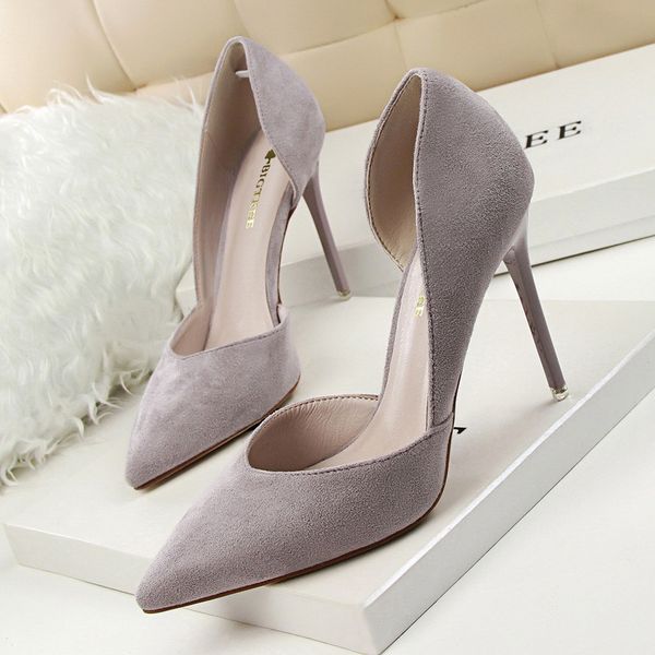 

2019 spring summer women pumps shallow hollow high heels with 10cm women shoes party wedding stiletto 3168-6, Black