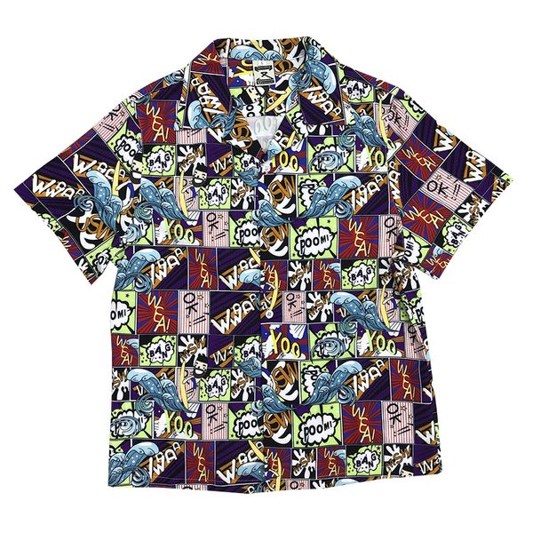 

2020 summer ins european american letter graffiti printed shirt mens for boy short sleeve korean trend ruffian handsome loose, White;black