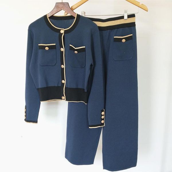 

two women piece pants women two piece outfits tracksuit solid  knit sweaters jacket sweatshirt casual pants 2pcs suit women clothes, White