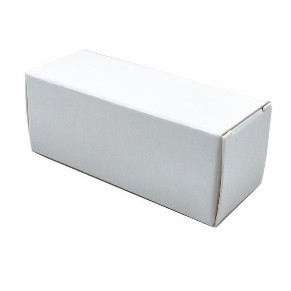 

50pcs many sizes folding kraft paper boxes white gifts box essential oil bottle storage box pure color paper carton party favor