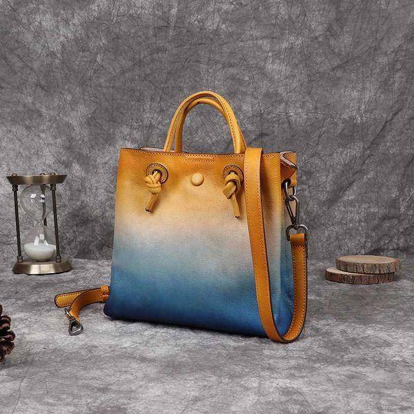 

women genuine leather shoulder bag quality handbag first layer retro pillow tote bag large shoulder bags for women bolsos mujer