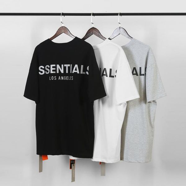 

2020 19fw fog essentials 3m reflective tee los angeles short sleeves men women summer casual street skateboard t-shirt hfymtx612, White;black