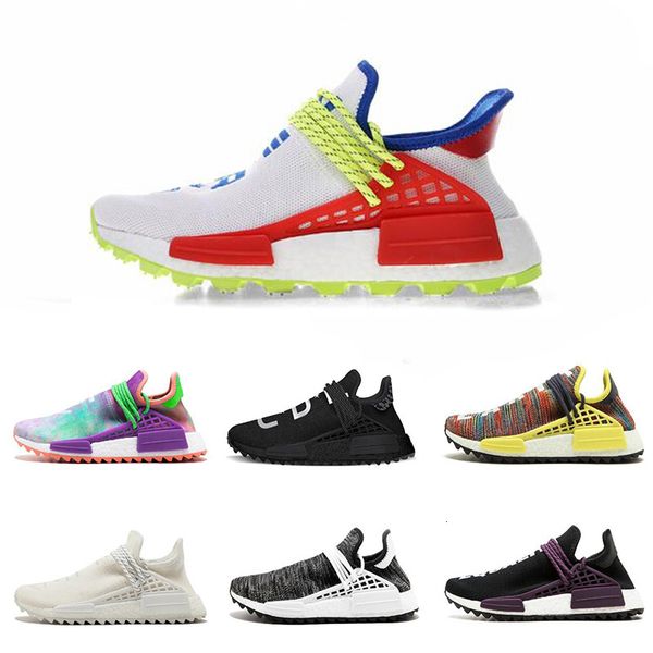 

human race afro hu trial core black pharrell williams men running shoes nerd white core black women trainers sports sneaker size 5-12