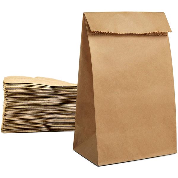 

100pcs kraft paper bags small gift bag sandwich bread bags party wedding supplies wrapping gift takeout eco-friendly ba