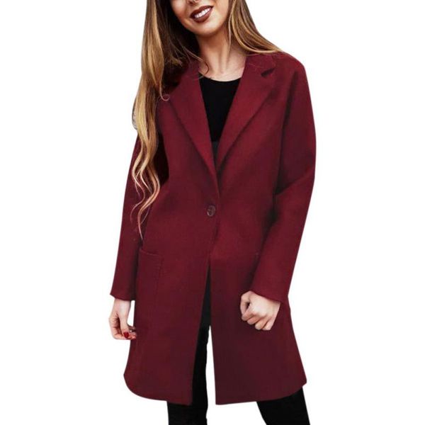 

fashion long sleeve slim jacket women elegant coat office lady pocket outerwear, Black;brown
