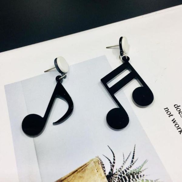 

musical note women girls asymmetric acrylic earrings metal plating beauty women fashion alloy jewelry accessories b4, Golden;silver