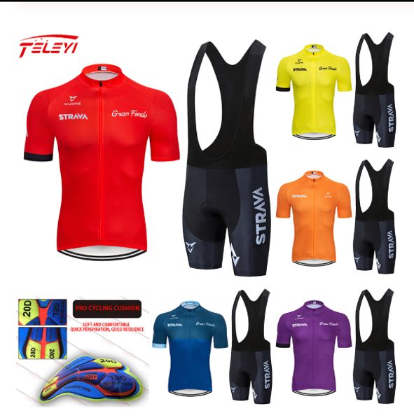 

2020 strava cycling clothing /road bike wear racing clothes quick dry men's cycling jersey set ropa ciclismo maillot, Black;blue