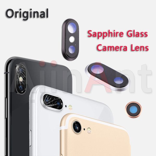 

sapphire crystal back rear camera glass ring for iphone 7 8 plus original camera lens ring cover replacement repair parts