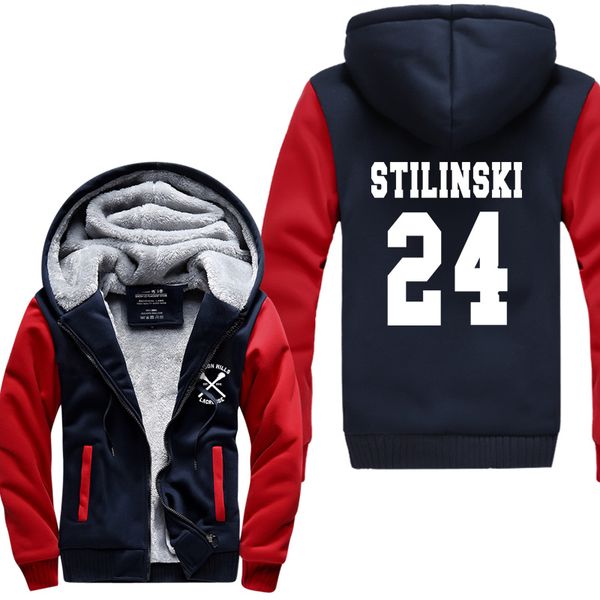 

2016 winter warm fleece stilinski 24 men hoodies tv show teen wolf stilinski 24 men sweatshirts coat, Black