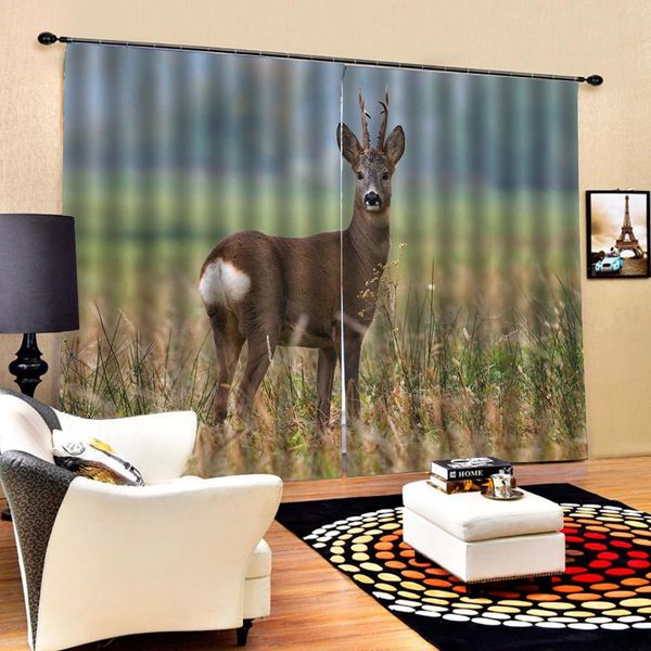 

3d window занавес гостиные шторы украшают cortina пейзажа животных
