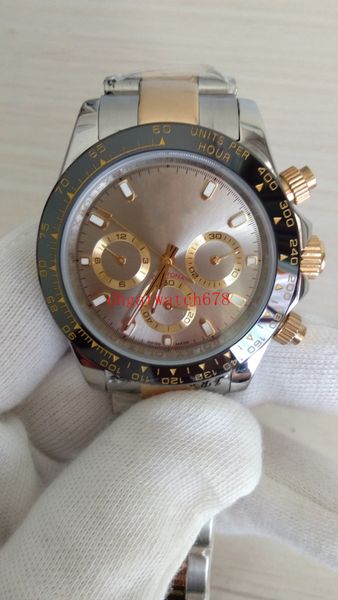 

высококачественные часы 40мм cosmograph 116508 116528 нет хронограф желтого золота 18k механические автоматические мужские мужские часы, Slivery;brown