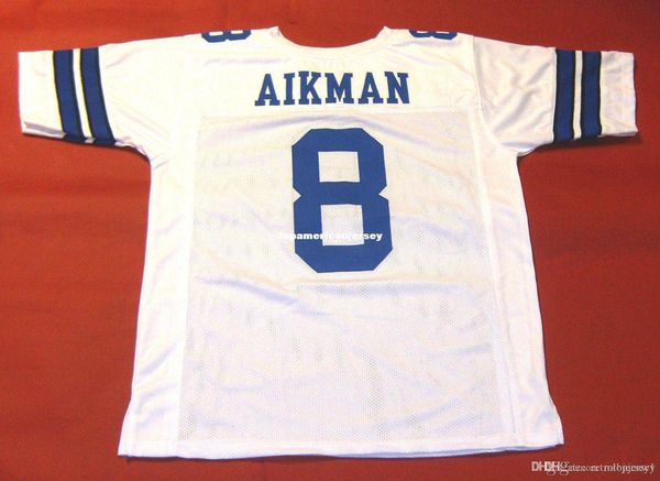 

retro #8 troy aikman custom mitchell & ness jersey white mens stitching s-5xl,6xl football jerseys running, Black;blue