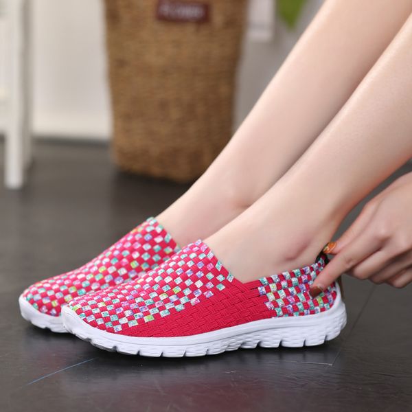 

casual woman shoes breathable mesh platform sneakers women tenis masculino adulto ladies knit fashion shoes flats, Black