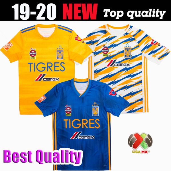 

tigres uanl 7 stars soccer jersey home away 19 20 mexico club tigers yellow gignac vargas h. ayala sosa jerseys football shirts, Black;yellow