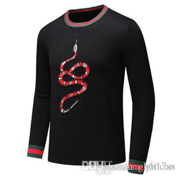 

Европейский вокзал дизайнер свитер шею бренд мужской свитер змея вышивка свитер