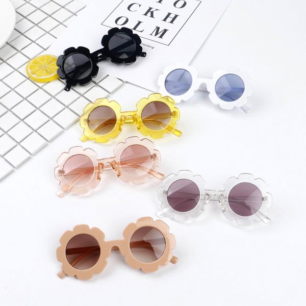

2019 summer fashion brand designer kids sunglasses lovely flower vintage round lens sun glasses girls cool party eyewear uv400, Blue
