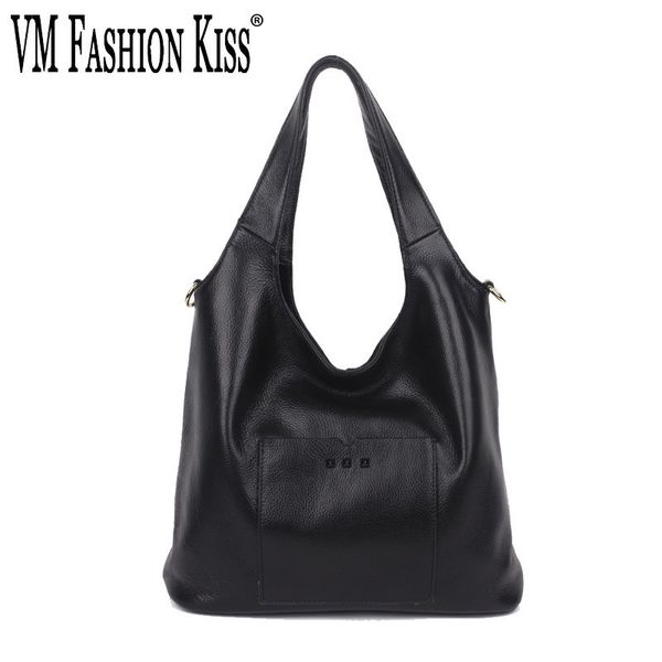 

vm fashionkiss high capacity women cowhide rivet decoration shoulder bag solid hobos crossbody bags bolsa feminina handbags