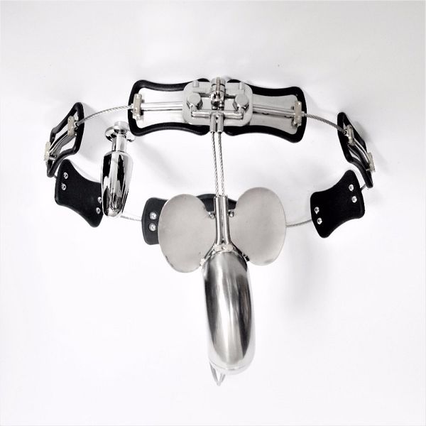 

adjustable size stainless steel male chastity belt, t-type chastity lock, chastity device, game, toy for men