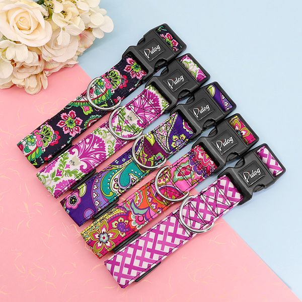 

nylon printed dog collar adjustable pet french bulldog pitbull dog collars for medium large dogs beagle bulldog collar perro