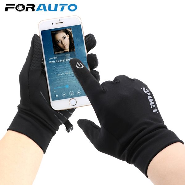

touch screen gloves non-slip protective gear for outdoor sports motorcycle gloves full finger fleece bike breathable warm, Black