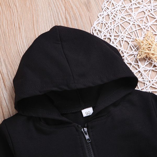 

kids baby boys hoodies autumn winter children girls black sweatshirts toddler zip hooded clothes child outerwear clothing