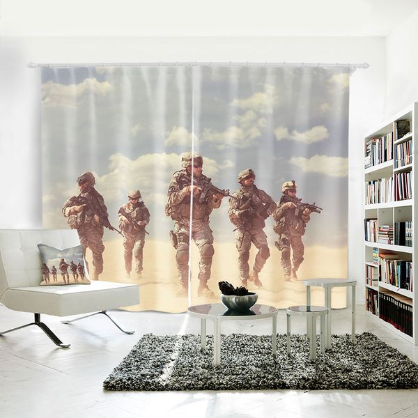 2019 3d Digital Printing Personality Custom Curtain Military