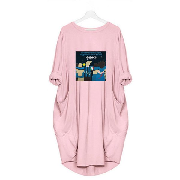 

women casual dress 2020 fashion printed long dresses womens designer brand solid color loose dresses summer breathable dress sell, Black;gray