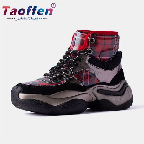 

taoffen ladies real leather walking shoes women candy colors white sneakers cute teen daily shoes walking for women size 35-40, Black