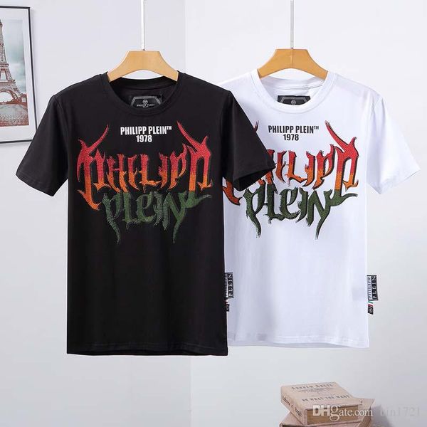 

2020ss spring and summer new high grade cotton printing short sleeve round neck panel t-shirt size: s-l-xl-xxl- color: black white 34, White;black