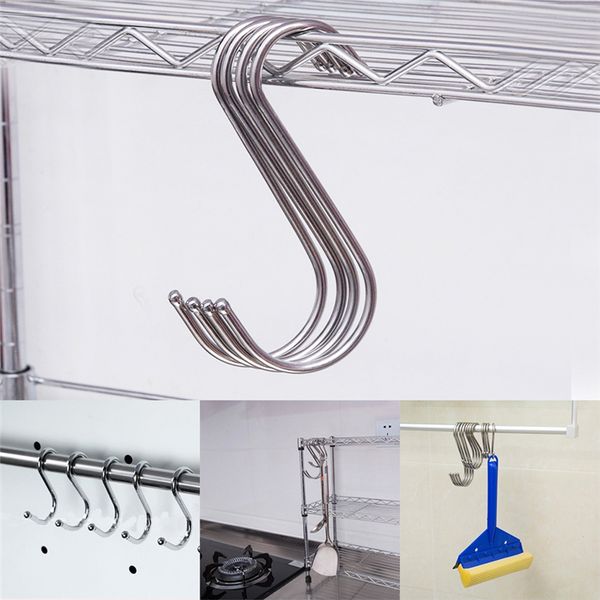

10pcs practical s type cabinet wardrobe clothing sundries hook s hooks stainless steel hooks