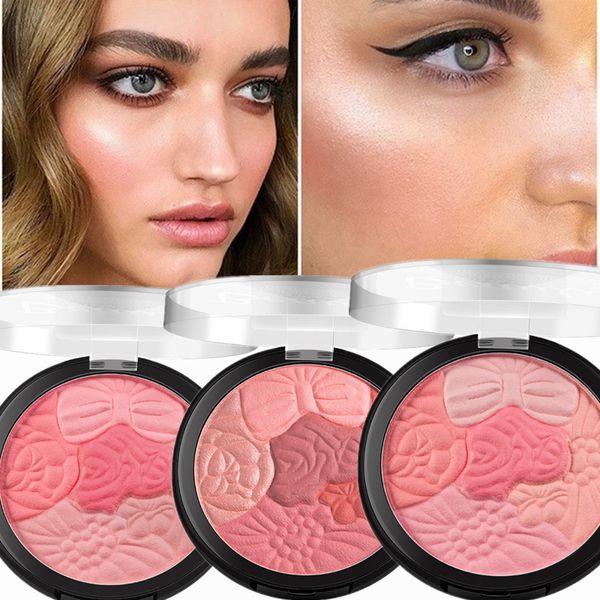 

face blush makeup palette petal matte blusher highlighter cheek rouge easy to wear make up natural minerals palettes