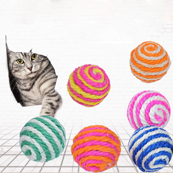 

cat play chewing toy kitten pet rope weave ball funny interactive toys