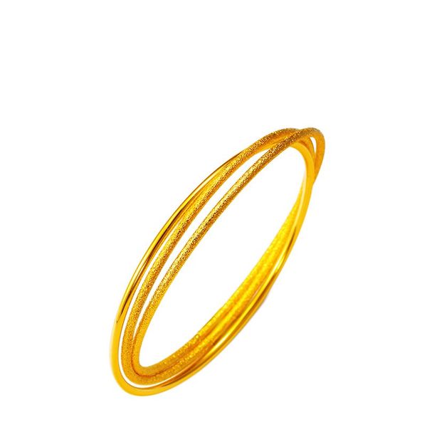 

18k gold-plated fashion trend ring frosted life simple female bracelet gift, Black