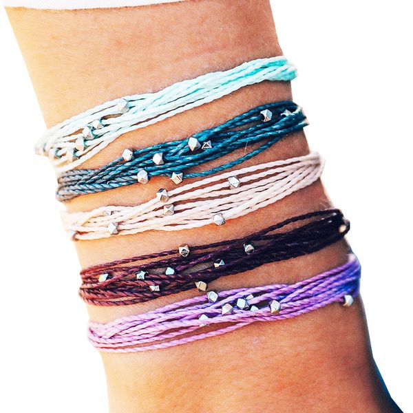 

beach women men beaded bracelet wax string friendship bracelet jewelry, Golden;silver